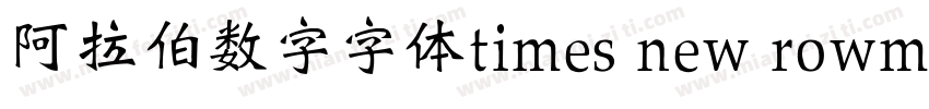 阿拉伯数字字体times new rowman字体转换